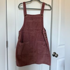 Corduroy Overall Dress in Mauve
